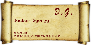 Ducker György névjegykártya